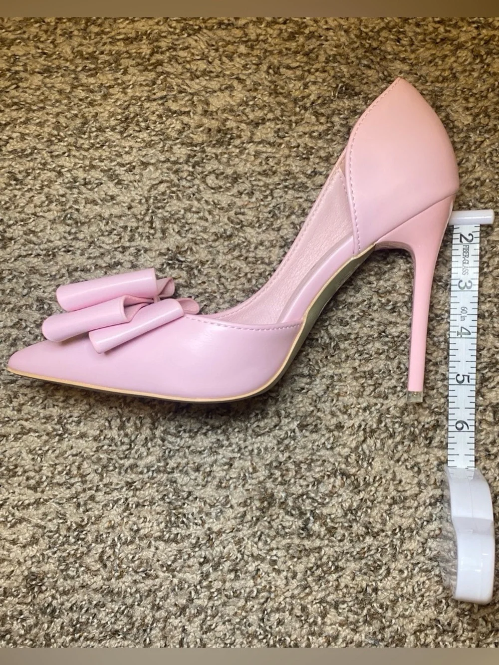 Pink Pointed-Toe Bow Stiletto Heels - Picture 5 of 5
